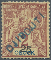 Französische Somaliküste: 1893, Allegory 2 C. Red-brown/blue On Cream Of Obok With Blue Diagonal Han - Nuevos