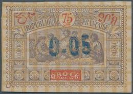 Französische Somaliküste: 1902, French Somali Coast, "0,05" Surcharge On Obock 75c Somali Warrior. U - Unused Stamps