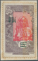 Französische Somaliküste: 1922, Revaluation Overprints, 0.04 On 15c. Brownish Lilac/red, Essay Of Ov - Neufs