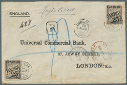 Gabun: 1889. Registered Envelope (lightly Verical Folded) Addressed To London Bearing French Gabon Y - Unused Stamps