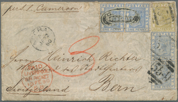 Goldküste: 1880, QV 1/2d, 1d (4) Tied Barred Oval "554" Plus Oval Intaglio "GOLD COAST" To Cover Fro - Costa De Oro (...-1957)