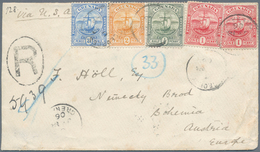 Grenada: 1906, Registered Letter With Four-colour Franking To Neureky Brod, Bohemia. Stamps With Som - Grenada (...-1974)