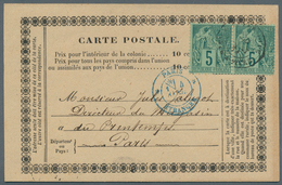 Guadeloupe: 1884. Postal Stationery Formula Card Addressed To Paris Bearing French General Colonies - Covers & Documents