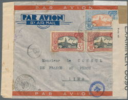 Guadeloupe: 1942. Air Mail Envelope Addressed To Lima, Peru Bearing Guadeloupe Yvert 119, 3f Brown A - Covers & Documents