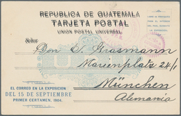 Guatemala - Ganzsachen: 1904 (18.9.), Formular Postcard For The Exposicion Used With Violet Special - Guatemala