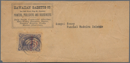 Hawaii: 1893, Overprint Issue 2 C. Dull Violet Tied By Target Mark To Pre-printing Wrapper To Funcha - Hawaï