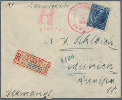 Hawaii: 1894, 25 C President S.B.Dole Deep-blue On Registered Envelope Sent From"HONOLULU JUL 14 189 - Hawaï