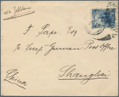 Hawaii: 1900, 5 C. Blue Tied Duplex "HONOLULU 27-4-1900" To O&O Shipping Co. Envelope To Shanghai/Ch - Hawaï