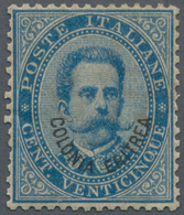 Italienisch-Eritrea: 1893, 25 C Blue, Ovp "Colonia Eritrea", F/VF Mint Condition With Original Gum, - Eritrea