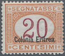 Italienisch-Eritrea - Portomarken: 1948, Unused, '20 Centesimi Soprastampa In Basso', Unused, Unsign - Eritrea