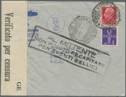 Italienisch-Somaliland: 1942. Air Mail Envelope Addressed To An Italian Soldier .at 'Posta Militaire - Somalia