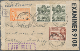 Kaiman-Inseln / Cayman Islands: 1943. Air Mail Envelope Addressed To England Bearing SG 116, ½d Gree - Caimán (Islas)