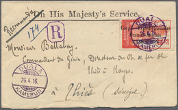 Kamerun: 1916. Registered Official Mail Envelope (bend/faults) Addressed To Senegal Headed 'On His M - Kamerun (1960-...)