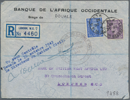 Kamerun: 1942. Registered Air Mail Envelope Headed 'Banque De L’Afrique Occidentale / Siège De Doual - Cameroon (1960-...)