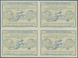 Kap Verde: Design "Rome" 1906 International Reply Coupon As Block Of Four 10 C. Cabo Verde. This Blo - Kap Verde