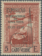 Kap Verde: 1939, 5 E Red-brown/black With Green Ovp WORLD EXHIBITION NEW YORK, Issued Only At The Ex - Cape Verde