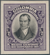 Kolumbien: 1910, Centenary 1810-1910, 1/2 C. Torres. Early American Banknote Co. Proof Without Impri - Colombia