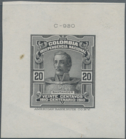 Kolumbien: 1910, 20 C. Santander Proof With American Bank Note Co. N.Y." Imprint And Registration Nu - Kolumbien