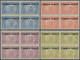 Kolumbien: 1932, SCADTA Airmail Issue With Overprints 'CORREO AEREO' Complete Set In Blocks/4 Incl. - Colombia