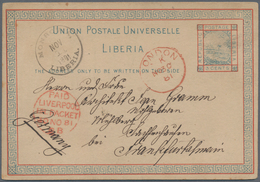 Liberia: 1881, Stationery Card 3 C Type "Rising Sun" Written On SMS Victoria Sent From "MONROVIA NOV - Liberia