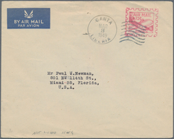 Liberia: 1947, Airmail Letter 12 C Purple With "By Air Mail" On Upper Left, Sent From "GANTA MAR 8 1 - Liberia