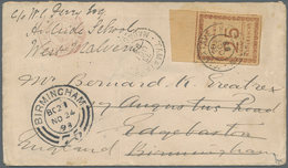 Madagaskar: 1891, Type-set Issue 1891, 25 C. Brown/buff From Upper Margin On A Cover From TAMATAVE 2 - Autres & Non Classés