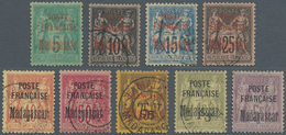 Madagaskar: 1895, FRENCH PROTEKTORAT; Postage Stamps: Issues Of France With Three-line Overprint "PO - Other & Unclassified