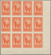 Madagaskar: 1931, Gouverneur Gallieni Definitives Complete Set Of Five In IMPERFORATE Blocks Of 12 F - Other & Unclassified