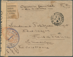 Marokko: 1943. Stampless 'F.M.' Envelope Written From French Maroc Headed 'Courier Familial Des Anti - Neufs