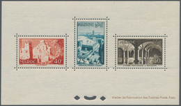 Marokko: 1955, Definitives, 17 Values In 6 Blocks De Epreufes, Rare. - Nuovi