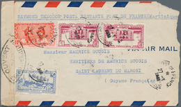 Martinique: 1944. Air Mail Envelope (roughly Opened) Addressed To Saint Laurent Du Maroni, French Gu - Altri & Non Classificati