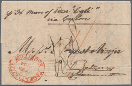 Mauritius: 1854. Stamp-less Folded Letter (small Faults) Written From Port Louis Dated 'Jy 22nd 1854 - Maurice (...-1967)