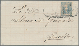 Mexiko: 1870, 25 C. Hidalgo With "14 - 70 JALAPA" Imprint On Folded Letter With Ornamental Cancellat - Mexique