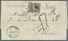 Mexiko: 1876. Envelope Addressed To France Bearing 'Hidalgo' Yvert 56, 10c Black Tied By 'Corres/Ver - Mexique