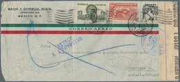 Mexiko: 1939, Airmail Cover From "MEXICO 24.AUG 39" To Nuremberg/Germany. The Airmail Route To Germa - Mexico