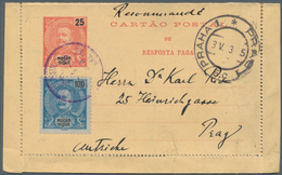 Mocambique: 1913 (10.4.), Lettercard King Carlos 25r. Carmine Uprated With 100r. Of Same Design For - Mozambico