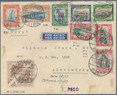 Mocambique - Provinzausgaben: Mocambique-Gesellschaft: 1937, Two Airmail Covers From Beira To Alexan - Mosambik