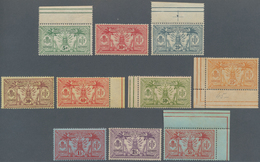 Neue Hebriden: 1911, French Postage Stamps: Weapons And Totem Poles, Partly Typically Tinted Gum, As - Otros & Sin Clasificación