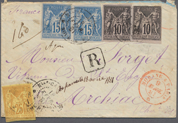 Neukaledonien: 1881. Registered Envelope Addressed To France Bearing French General Colonies 'Type S - Storia Postale