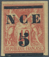 Neukaledonien: 1882, 5 Centimes At 40 Cent. Brick Red/seam, Impeccable, Signed Brun (Yv. No 2, €550, - Lettres & Documents