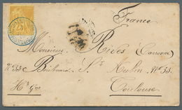 Neukaledonien: 1884. Envelope (two Small Parts Of Backflap Missing) Addressed To France Bearing Fren - Cartas & Documentos