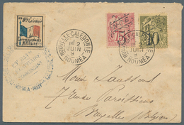 Neukaledonien: 1890. Military Mail Envelope To Belgium Bearing Yvert 37, 5c On 75c Rose And Yvert 39 - Covers & Documents