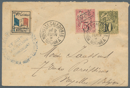 Neukaledonien: 1890. Military Mail Envelope To Belgium Bearing Yvert 37, 5c On 75c Rose And Yvert 39 - Briefe U. Dokumente