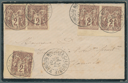 Neukaledonien: 1891. Mourning Envelope Addressed To Noumea Bearing French General Colonies Yvert 38, - Cartas & Documentos