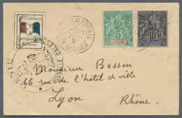 Neukaledonien: 1894. Military Mail Envelope Addressed To France Bearing Yvert 44, 5c Green And Yvert - Lettres & Documents