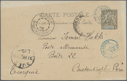 Neukaledonien: 1903. New Caledonia Postal Stationery Card 10c Black/grey (toning) Cancelled By Nelle - Lettres & Documents