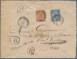 Neukaledonien: 1905. Registered Envelope Addressed To France Bearing New Caledonia Yvert 50, 40c Ora - Storia Postale