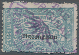 Neuseeland: 1899 PIGEON POST STAMP: Great Barrier Island Special Post Stamp 1s. Greenish Blue, Overp - Other & Unclassified