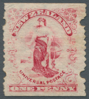 Neuseeland: 1905, Universal Postage 1d. Rose-carmine Imperforate At Top And Zigzag Rouletted 14½ On - Autres & Non Classés