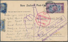 Neuseeland: 1941 (16.12.), Folded Triple-type Picture Postcard Showing 'A Panoramic View Of Rotorua - Sonstige & Ohne Zuordnung